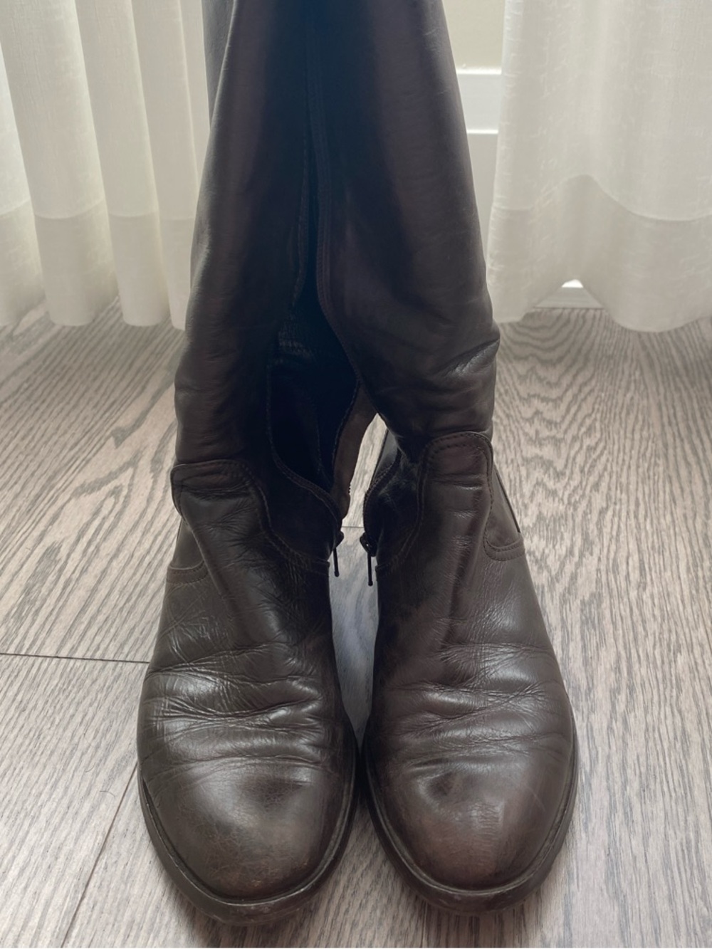 Vibram Browns Tall Brown Leather Boots